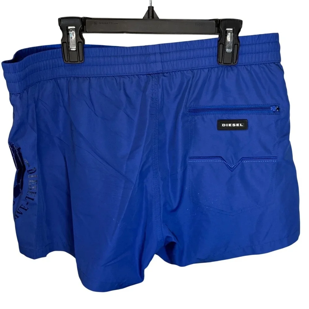 Diesel Only The Brave Blue Swim Trunks Mens Size Large Mohawk Graphic Beachwear